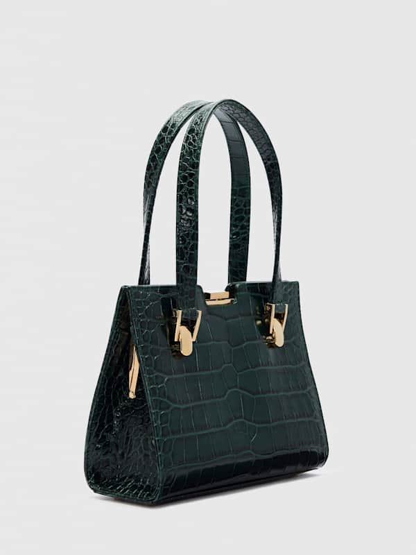 Nara Shoulder Bag - Emerald Croc